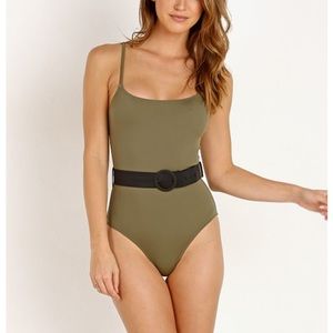 Solid and Striped Nina Belted One Piece S